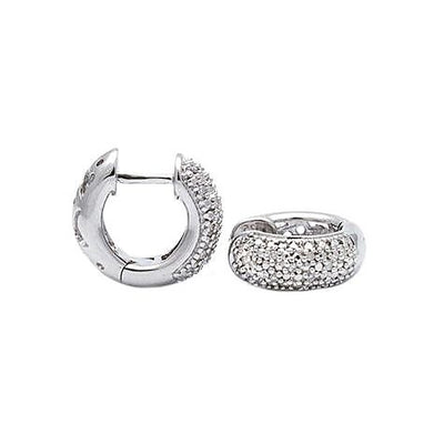 Pre Orden - Aretes de Dama Plata 925 Huggie Pavé