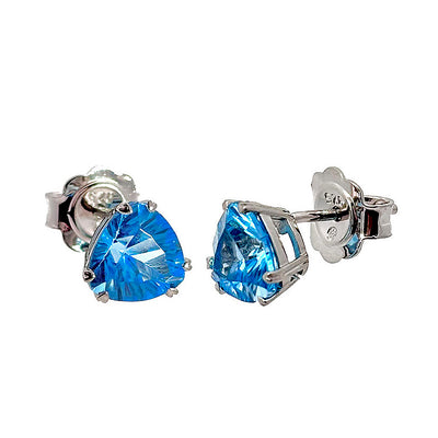 Pre Orden - Aretes de Dama Plata 925 Topos Piedra Azul Cielo Corte Trillón