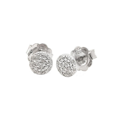 Pre Orden - Aretes de Dama Plata 925 Topos Redondos Pavé Pequeños