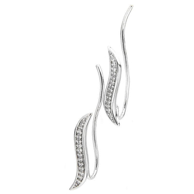 Pre Orden - Aretes de Dama Plata 925 Trepadores Ondas con Circonios