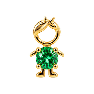 6x11mm Dije Niño Oro 14k con Esmeralda