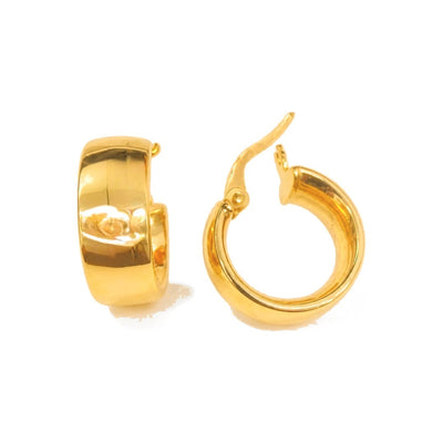 Aretes de Dama Oro 10k Aro Liso Ancho