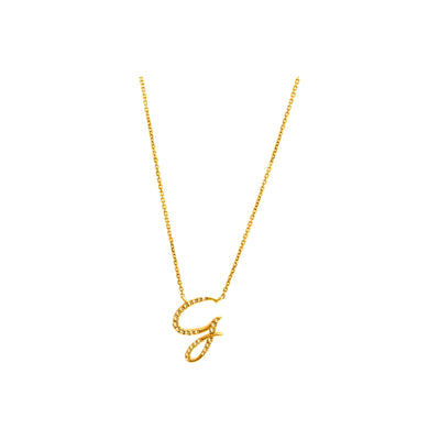 12.4mm Collar Oro 14k Inicial Pavé con Diamantes Naturales