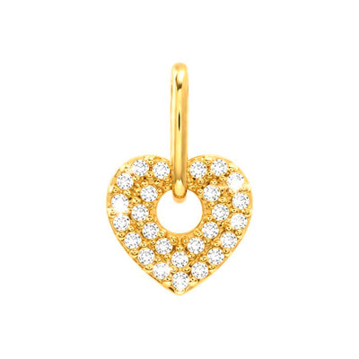 Dije Corazón Oro 14k Pavé con Diamantes Naturales