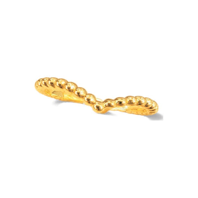 Anillo de Dama Oro 14k Bolitas Ondulado