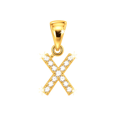 Dije Letra X Oro 10k con Diamantes Naturales