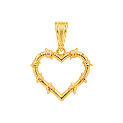 Dije Corazón Oro 10k Calado con Espinas