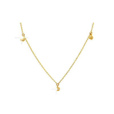 4.34mm Collar Oro 14k Pavé con Diamantes Naturales