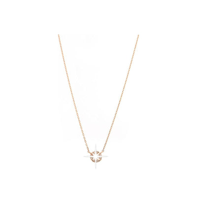 5mm Collar Oro Rosa 14k con Halo Redondos con Diamantes Naturales