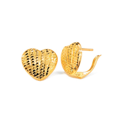 Aretes de Dama Oro 10k Corazón Diamantado