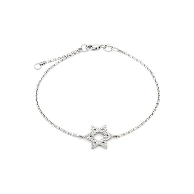 11mm Brazalete de Dama Oro Blanco 14k Estrella