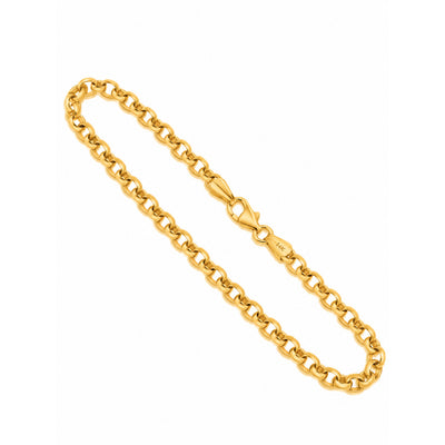 4mm Brazalete de Dama Oro 14k Rolo 7 Pulgadas