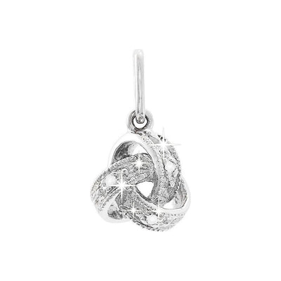 7x12mm Dije Oro Blanco 14k Nudo Pavé con Diamantes Naturales