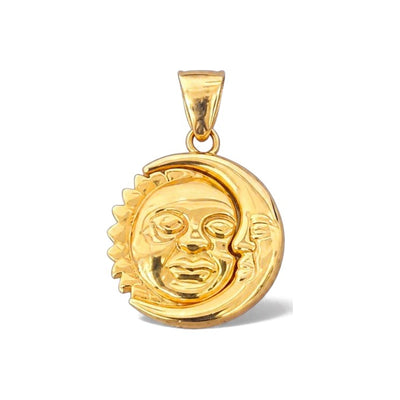 Dije Sol y Luna con Rostro Oro 10k