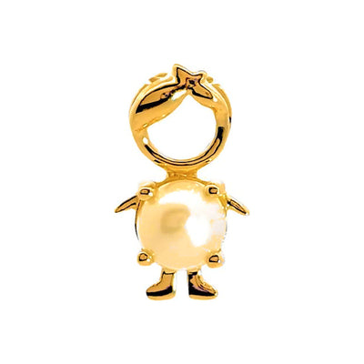 6x11mm Dije Oro 14k Niño Gota con Perla