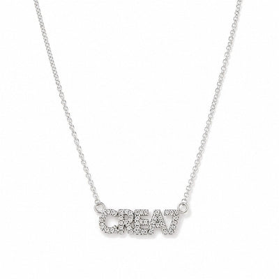 Cadena Nombre Personalizado con Diamantes Naturales Oro Blanco 14k