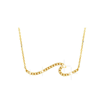26mm Collar Oro 14k Pavé con Diamantes Naturales