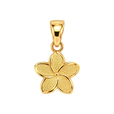 Dije Flor de Plumeria Oro 10k 10mm