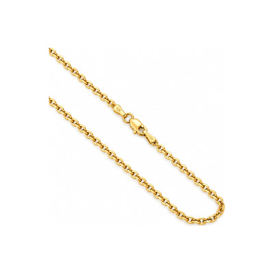 2mm Cadena Rolo Oro 10k 18 Pulgadas