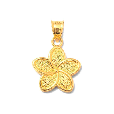 Dije Flor Plumeria Oro 10k Texturizada
