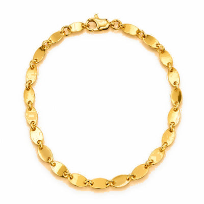 Brazalete Oro 14k Eslabones Ovalados