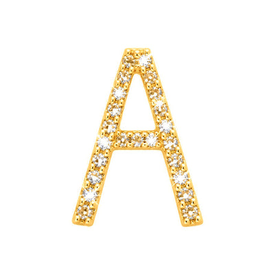 Dije Inicial "A" Oro 14k con Diamantes Naturales