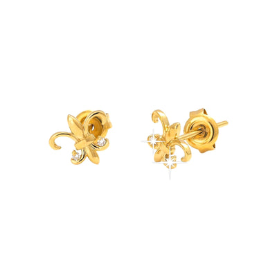 9x8mm Aretes de Dama Oro 14k Pavé con Diamantes Naturales