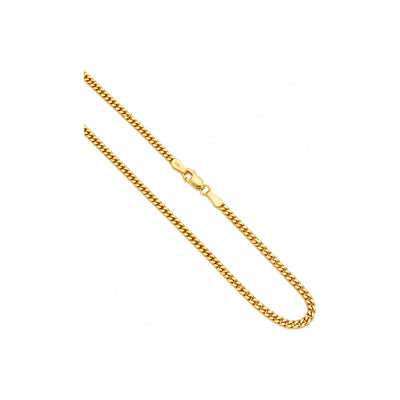 2mm Cadena Cubana Oro 14k 24 Pulgadas