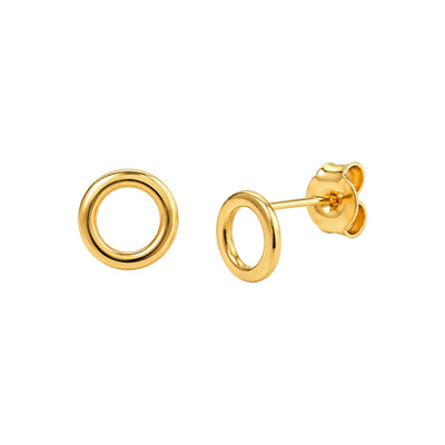 Aretes de Dama Oro 10k Círculo Hueco