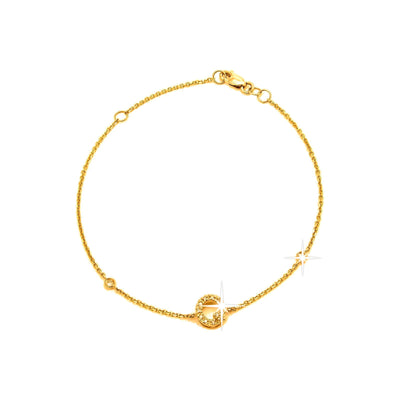 7mm Brazalete de Dama Oro 14k Inicial Pavé con Diamantes Naturales