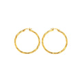 Aretes de Dama Oro 14k Aro Grande Torcido
