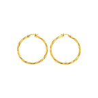 Aretes de Dama Oro 14k Aro Grande Torcido