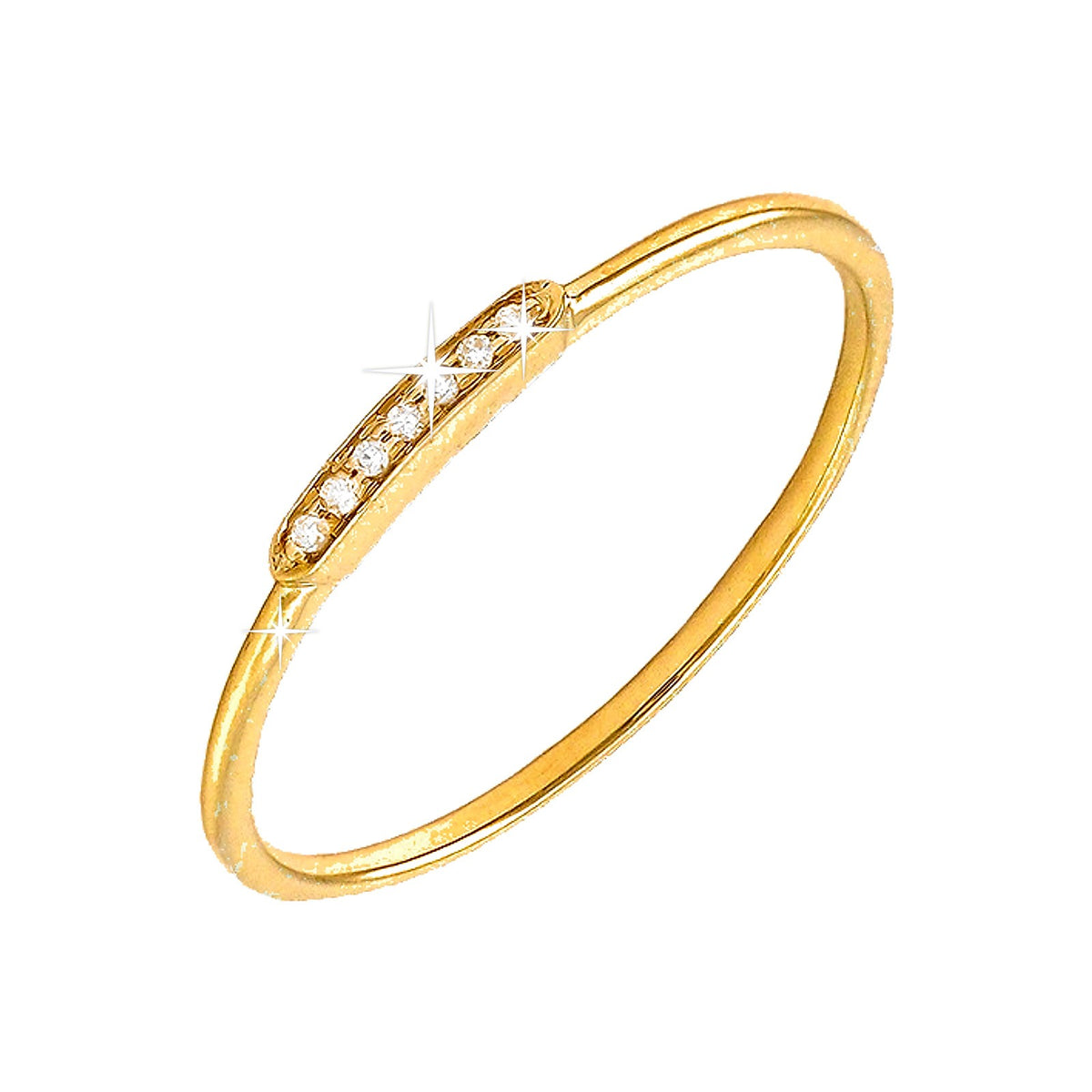 Anillo de Dama Oro 14k Apilable Banda con Diamantes Naturales
