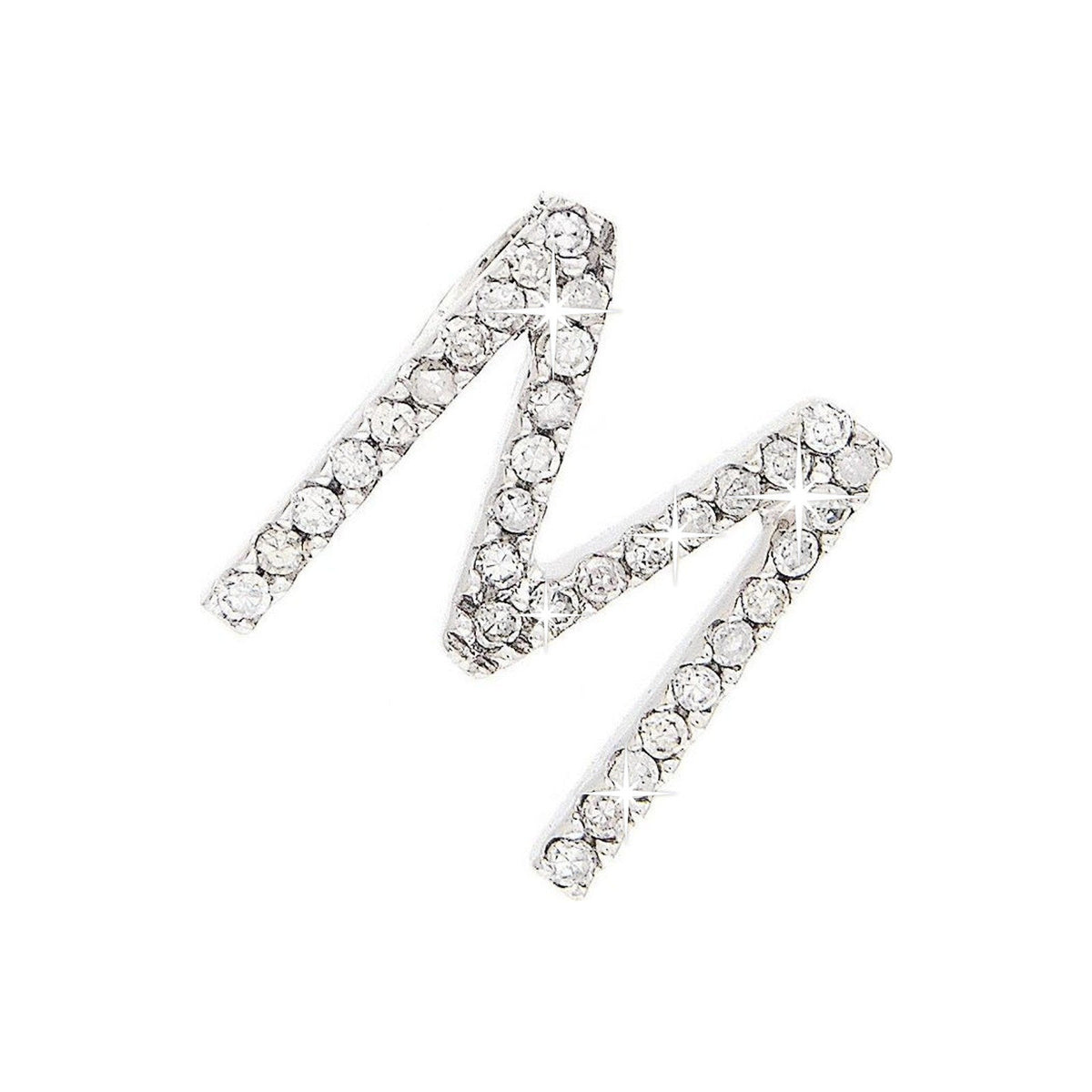 Dije Oro Blanco 14k Inicial Pavé con Diamantes Naturales