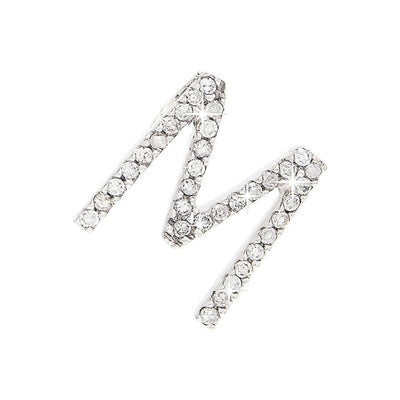 Dije Oro Blanco 14k Inicial Pavé con Diamantes Naturales