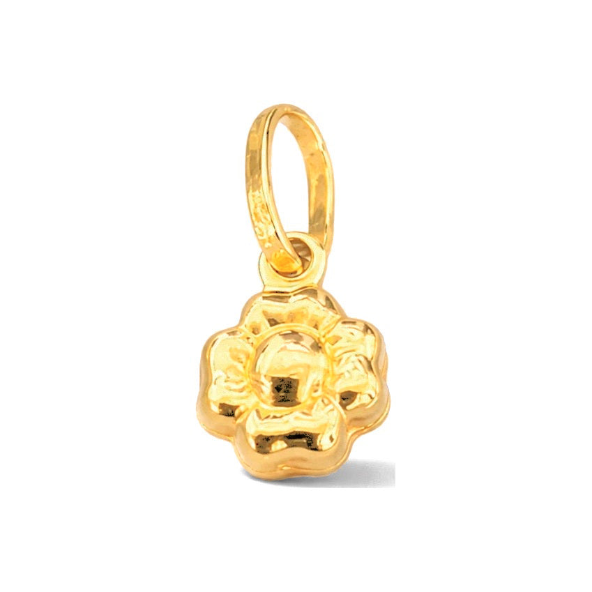 Dije Flor Abombada Oro 14k