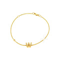 7mm Brazalete de Dama Oro 14k Inicial Pavé con Diamantes Naturales
