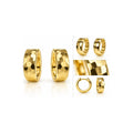 Aretes de Dama Oro 10k Huggie Ancho Martillado