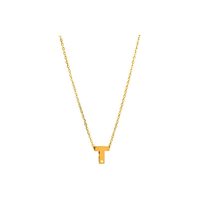 8mm Collar Oro 14k Inicial con Diamantes Naturales
