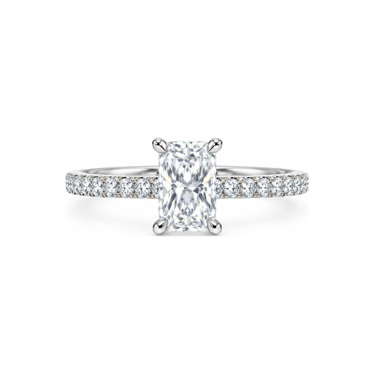 Anillo de Compromiso Solitario Corte Radiante Moissanite S925