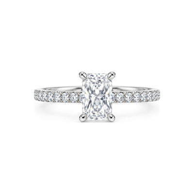 Anillo de Compromiso Solitario Corte Radiante Moissanite S925