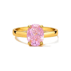 Anillo de Dama Oro 14k Solitario Rosa Clásico