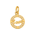 Dije Love Calado Oro 14k con Circonios