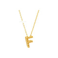 7mm Collar Oro 14k Inicial Pavé con Diamantes Naturales
