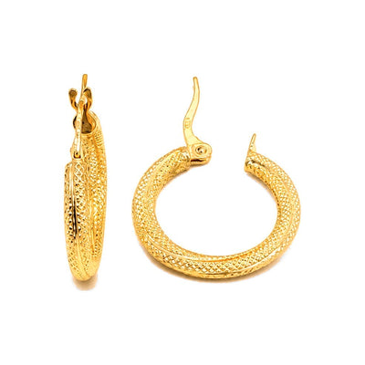 Aretes de Dama Oro 10k Aro Grueso Calado Diamantado