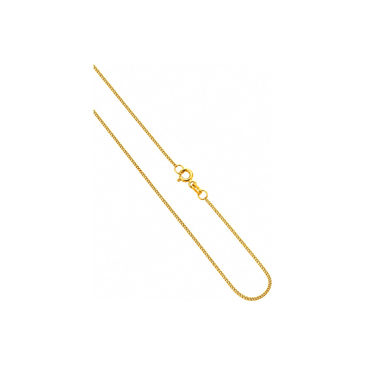 1mm Cadena Oro 10k Cubana Fina con Broche de Argolla
