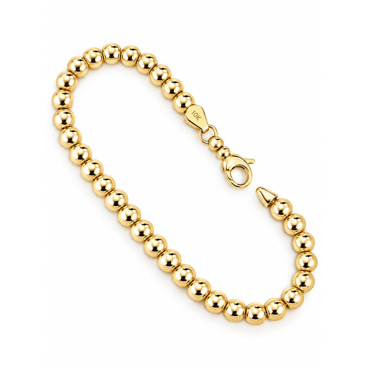 Brazalete de Dama Oro 10k Bolitas Lisas