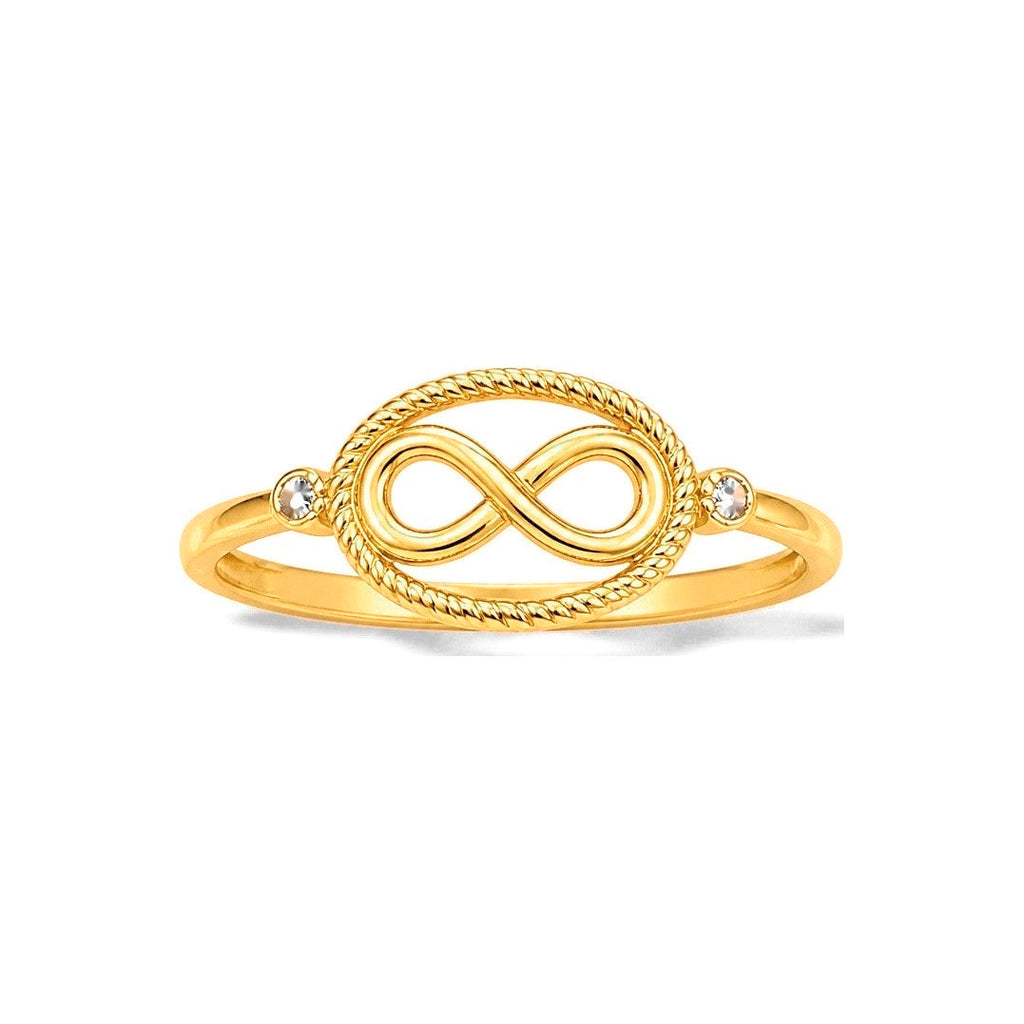 Anillo de Dama Oro 14k Infinito en Ovalo
