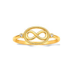Anillo de Dama Oro 14k Infinito en Ovalo