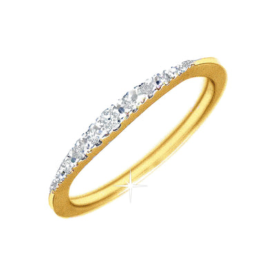 Anillo de Dama Oro 14k Banda Redondos con Diamantes Naturales